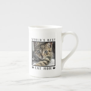 Beste Katzenmutter der Welt Pfotenabdrücke Haustie Porzellantasse