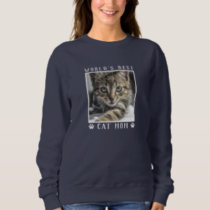 Beste Katzenmutter der Welt Weiße Pfotenabdrücke H Sweatshirt