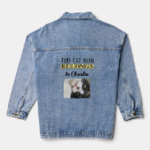 Beste Katzenmutter Foto geben den Namen gelb Jeansjacke (Rückseite)