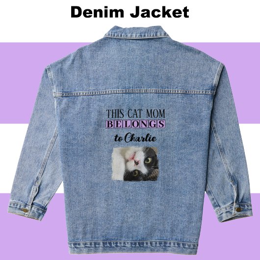 Beste Katzenmutter Foto Name lila Jeansjacke