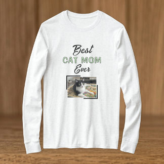 Beste Katzenmutter Foto schwarz grün T-Shirt