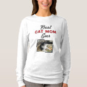 Beste Katzenmutter Foto schwarz rot T-Shirt (Vorderseite)