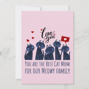 BESTE KATZENMUTTER FÜR MEOWY-FAMILIE FEIERTAGSKARTE