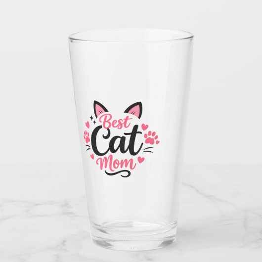 Beste Katzenmutter Glas (Vorderseite)