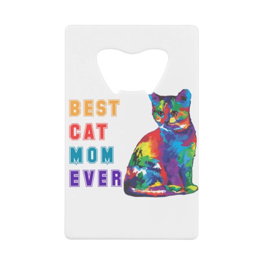 Beste Katzenmutter je Text multicolor niedlich Kat Geldbeutel Flaschenöffner (Vorderseite)