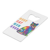 Beste Katzenmutter je Text multicolor niedlich Kat Geldbeutel Flaschenöffner (Rückseite Schrägansicht)