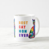 Beste Katzenmutter je Text multicolor niedlich Kat Kaffeetasse (VorderseiteRechts)
