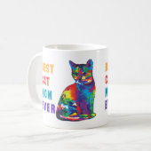Beste Katzenmutter je Text multicolor niedlich Kat Kaffeetasse (Vorderseite Links)