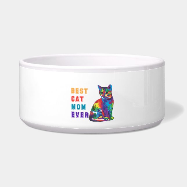 Beste Katzenmutter je Text multicolor niedlich Kat Napf (Vorderseite)