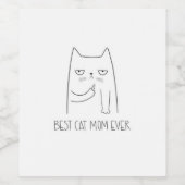 Beste Katzenmutter je Weinetikett (Einzelnes Label)