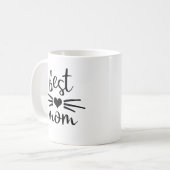 Beste Katzenmutter Kitty Gesicht Kaffeetasse (Vorderseite Links)