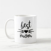 Beste Katzenmutter Kitty Gesicht Kaffeetasse (Links)