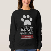 Beste Katzenmutter, Mama Mama personalisieren Name Sweatshirt (Vorderseite)