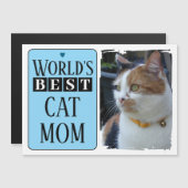 Beste Katzenmutter oder Papa Foto blaue Magnetkart Magneteinladung (Vorne/Hinten)