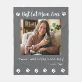 Beste Katzenmutter Pfoten Graue Tier-Foto-Fleece-D Fleecedecke (Vorderseite)