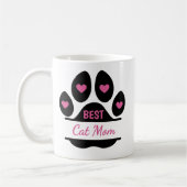 Beste Katzenmutter Pfotenabdruck Kaffeetasse (Links)