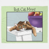 Beste Katzenmutter Süße getigerte Katze Muttertag Fleecedecke (Vorderseite (Horizontal))