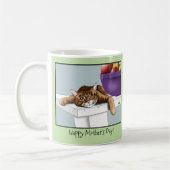 Beste Katzenmutter Süße getigerte Katze Muttertag Kaffeetasse (Links)
