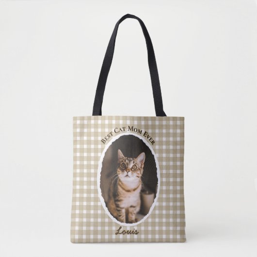 Beste Katzenmutter überhaupt Benutzerdefinierte lu Tasche (Vorderseite)