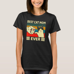 Beste Katzenmutter überhaupt Fauststoß Mädchen Vin T-Shirt