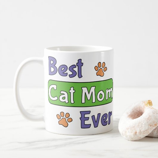Beste Katzenmutter überhaupt Kaffeetasse (Mit Donut)