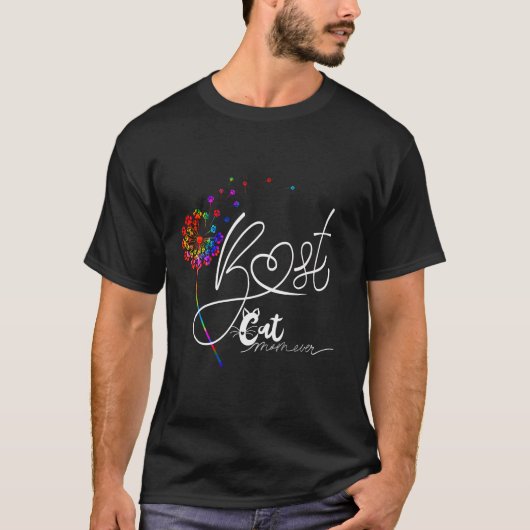 Beste Katzenmutter überhaupt Löwenzahn Muttertag K T-Shirt (Vorderseite)