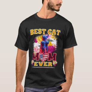 Beste Katzenmutter überhaupt Lustig Vintage Retro T-Shirt