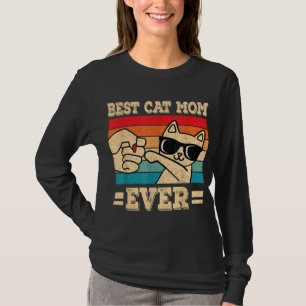 Beste Katzenmutter überhaupt Lustige Katze Retro V T-Shirt