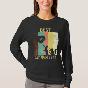 Beste Katzenmutter überhaupt Retro Vintage Fist Bu T-Shirt