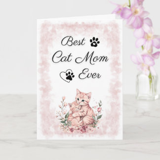 Beste Katzenmutter überhaupt | Süße Aquarell-Katze Karte