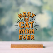 Beste Katzenmutter überhaupt Vintage-Engravingsdes Acrylschild (Neutral)