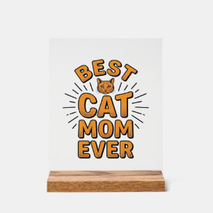 Beste Katzenmutter überhaupt Vintage-Engravingsdes Acrylschild