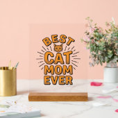 Beste Katzenmutter überhaupt Vintage-Engravingsdes Acrylschild (Hochzeit)