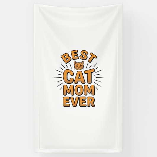 Beste Katzenmutter überhaupt Vintage-Engravingsdes Banner (Vertikal)