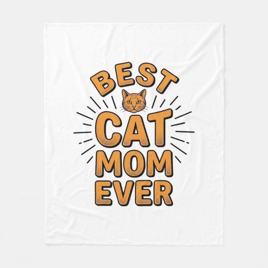 Beste Katzenmutter überhaupt Vintage-Engravingsdes Fleecedecke (Vorderseite)