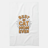 Beste Katzenmutter überhaupt Vintage-Engravingsdes Geschirrtuch (Vertikal)