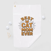 Beste Katzenmutter überhaupt Vintage-Engravingsdes Golfhandtuch (Insitu)