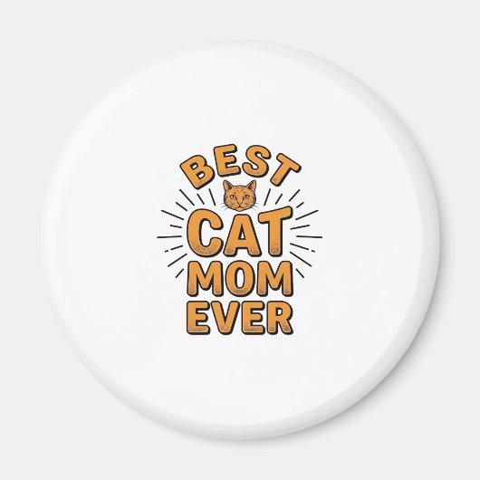 Beste Katzenmutter überhaupt Vintage-Engravingsdes Magnet (Vorne)