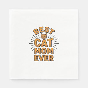 Beste Katzenmutter überhaupt Vintage-Engravingsdes Serviette