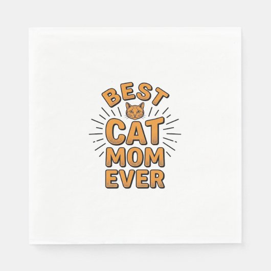 Beste Katzenmutter überhaupt Vintage-Engravingsdes Serviette (Vorderseite)
