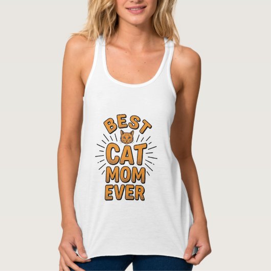 Beste Katzenmutter überhaupt Vintage-Engravingsdes Tank Top (Vorderseite)