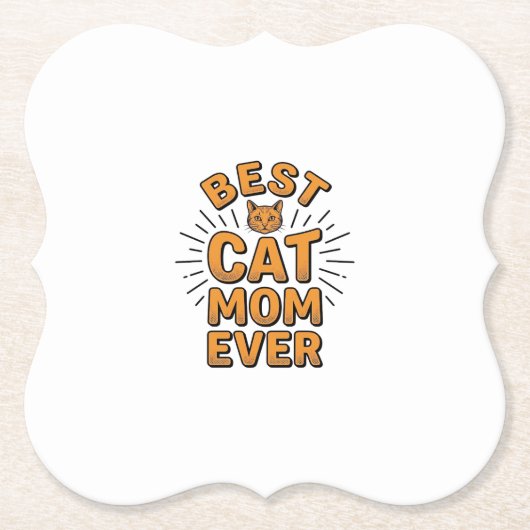 Beste Katzenmutter überhaupt Vintage-Engravingsdes Untersetzer (Vorderseite)