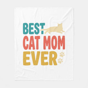 Beste Katzenmutter überhaupt Vintage Katzenliebhab Fleecedecke