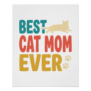 Beste Katzenmutter überhaupt Vintage Katzenliebhab Poster