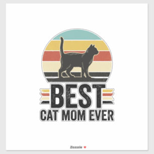 Beste Katzenmutter überhaupt Vintage schwarze Katz Aufkleber