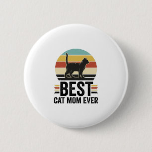 Beste Katzenmutter überhaupt Vintage schwarze Katz Button