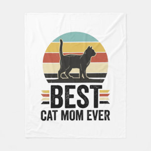 Beste Katzenmutter überhaupt Vintage schwarze Katz Fleecedecke