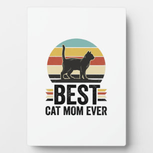 Beste Katzenmutter überhaupt Vintage schwarze Katz Fotoplatte