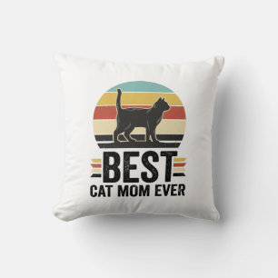 Beste Katzenmutter überhaupt Vintage schwarze Katz Kissen