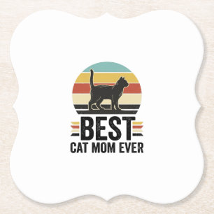 Beste Katzenmutter überhaupt Vintage schwarze Katz Untersetzer